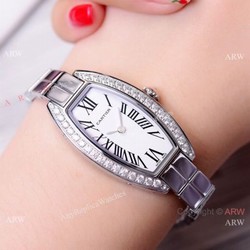 New Copy Cartier Mini Tonneau Stainless Steel White Dial 25mm Watches