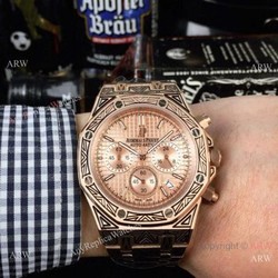 New Style Audemars Piguet Royal Oak Tattoo Watches  Rose Gold Chronograph