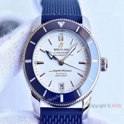 (GF) Swiss Breitling Superocean Heritage II B20 SS Blue Rubber Strap Watch