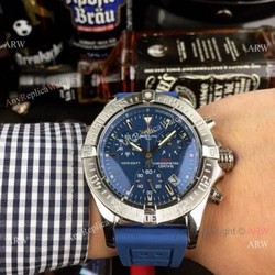 Best Replica Breitling COLT Chronograph Watch Blue Dial Blue Rubber Band