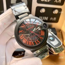 Replica Cartier Ballon Bleu Cartier 42mm PVD Black Dial Watch Swiss 8215