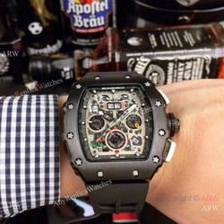 New Richard Mille Flyback RM 11-03 Replica Watches All Black