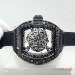 Clone Richard Mille Skeleton Diamond Watch  Swiss Quality Richard Mille AAA