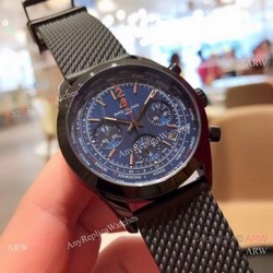 New Copy Breitling Transocean Blue Dial Watches Black Rubber Band
