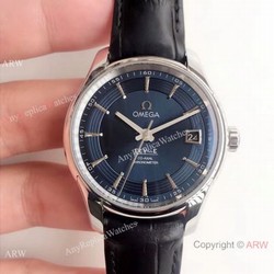 Copy Omega De Ville Hour Vision VSF 1:1 8500 Watch Dark Blue Leather Strap