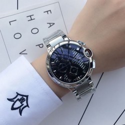 Faux Cartier Ballon Bleu Black Dial Watch For Men