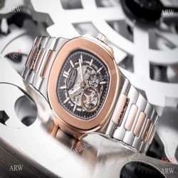 Clone Patek Philippe Skeleton Watches Two Tone Rose Gold 40mm