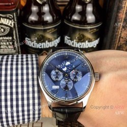 IWC Pilots Blue Dial Black Leather Strap Watch New Replica