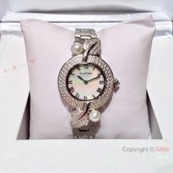 Copy Cartier Women Watch  Stainless Steel Sapphire glass  Swiss Quality