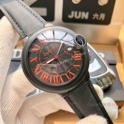 Replica Ballon Bleu De Cartier Asia 8215 Watch PVD Case Leather Band