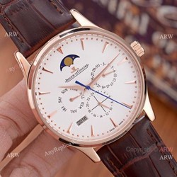 Jaeger-LeCoultre Perpetual Calendar 41mm Watch Replica Rose Gold White Face