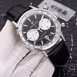High Quality Copy Hamilton Grand Complications Men Watch SS Black Dial