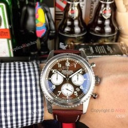 New Copy Breitling Navitimer Chronograph Watches SS Brown Military Strap