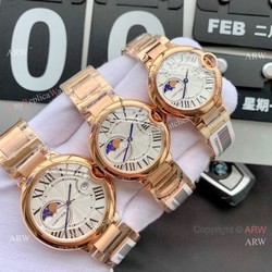 Replica Cartier Ballon Bleu Moonphase Rose Gold Quartz Watch