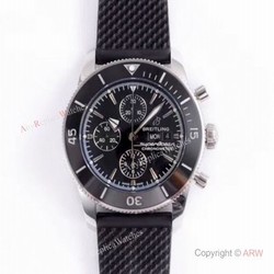Swiss Replica Breitling Superocean Heritage II day-date SS Black Dial Watch  GB factory