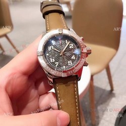 New Copy Breitling Super Avenger II SS Brown Leather Strap Watch 43mm