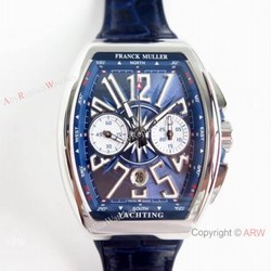 Super Clone Franck Muller Vanguard Yachting 7750 Blue Dial Watch  2019 Replica
