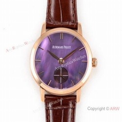 Super Clone Audemars Piguet Jules Audemars Swiss 3090 Watch Rose Gold Purple Dial