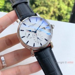 Copy Patek Philippe Geneve Day-date 43mm Watch  SS White Dial