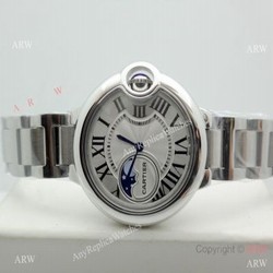 Copy Cartier Ballon Bleu Moonphase Watch Stainless Steel Sapphire crystal