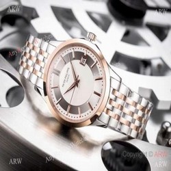 Fake Patek Philippe Calatrava White Dial Two Tone Rose Gold Watches