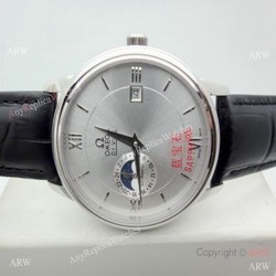 Replica Omega De Ville Moonphase Watch SS Silver Dial