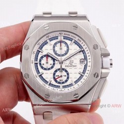 Audemars Piguet Royal Oak Offshore Chronograph SS White Dial 44mm watch Best Copy