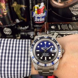 Submariner Rolex Rainbow Replica Watch Stainless Steel D-Blue Dial Asia 8215 Movement