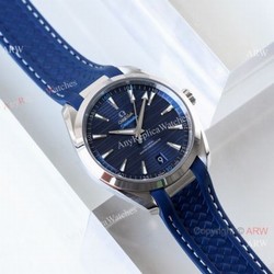 VS Replica Omega Seamaster Aqua Terra 150m MASTER watch Blue Dial Blue Rubber Strap