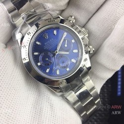 Best Quality Rolex Daytona Blue Dial Replica Watches Stainless Steel 40mm