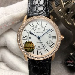(GB Factory)Swiss Copy Cartier Ronde Solo De Watch Rose Gold Diamond