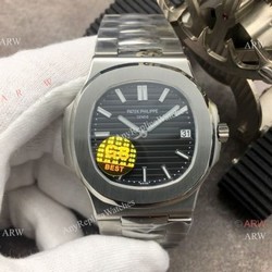 Swiss Copy Patek Philippe Nautilus SS Black Dial 40MM Watch  GB Factory