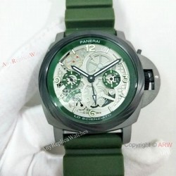 Copy Panerai Luminor Tourbillon GMT Lo Scienziato Green Watch PAM00768