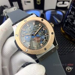 New Style Hublot Classic Fusion Rose Gold Bezel Rubber Strap Watches