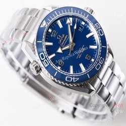 (VS) Omega Seamaster Super Clone Watch Planet Ocean 600M Blue Dial Blue Ceramic 43.5mm