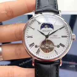IWC Tourbillon Moonphase Portofino SS White Dial Watches  High Quality Replica Watches China