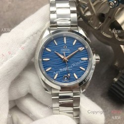 VS Factory Replica Omega Aqua Terra 150m Swiss 8800 Watch SS Blue Wave Dial