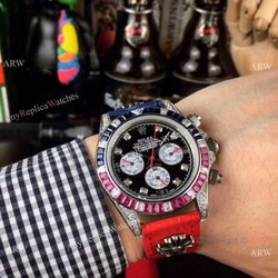 Rolex Rianbow Daytona SS Black Face Watch  New Style