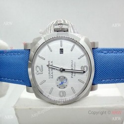 Copy Panerai Luminor Marina PAM 687 Automatic Watch SS Blue Leather Strap