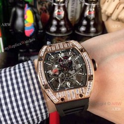 Richard Mille RM012 Rose Gold Diamond Watch  Swiss Quality