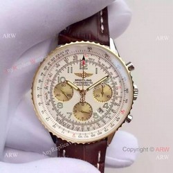JF Replica Breitling Navitimer 01 2-Tone White Dial Watch 43mm