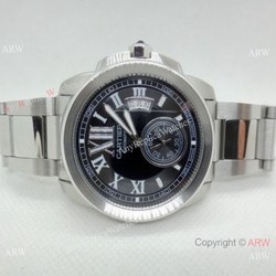 AAA Quality Cartier Calibre de Stainless Steel Black Dial Watch Automatic