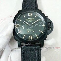New Replica Panerai Luminor 1950 GMT 10 Days PAM00335 Watch Black Steel