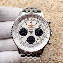 Swiss Grade 1 Breitling Navitimer 01 White Face JF 7750 Watch Super Clone