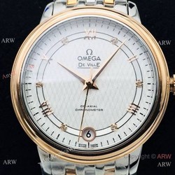 (VS) Omega De Ville Prestige 2-Tone Rose Gold Watch with 2892 Movement
