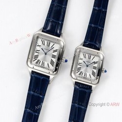 Swiss Grade 1 Cartier Santos Dumont Silver Lovers Watch New Cartier Watches