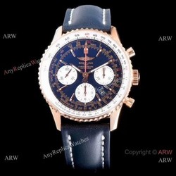 JF Factory Breitling Navitimer 01 Rose Gold Blue Face Watch Super Clone