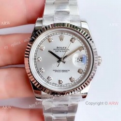 NEW Upgraded Swiss 3235 V3 Copy Rolex oyster Datejust II Silver Diamond Dial Watch