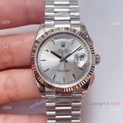 (EW)Copy Swiss 3255 Rolex Day-Date Presidential Watch Silver Dial 36mm