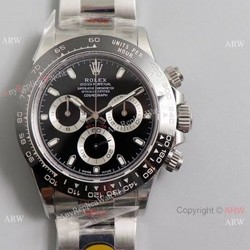 Noob V3 Rolex Daytona Stainless Steel Black Ceramic Watch AAA Replica